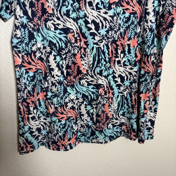 Coral Bay T-Shirt Women's Small Printed Square Neck Short Sleeve Casual Top - Picture 4 of 7